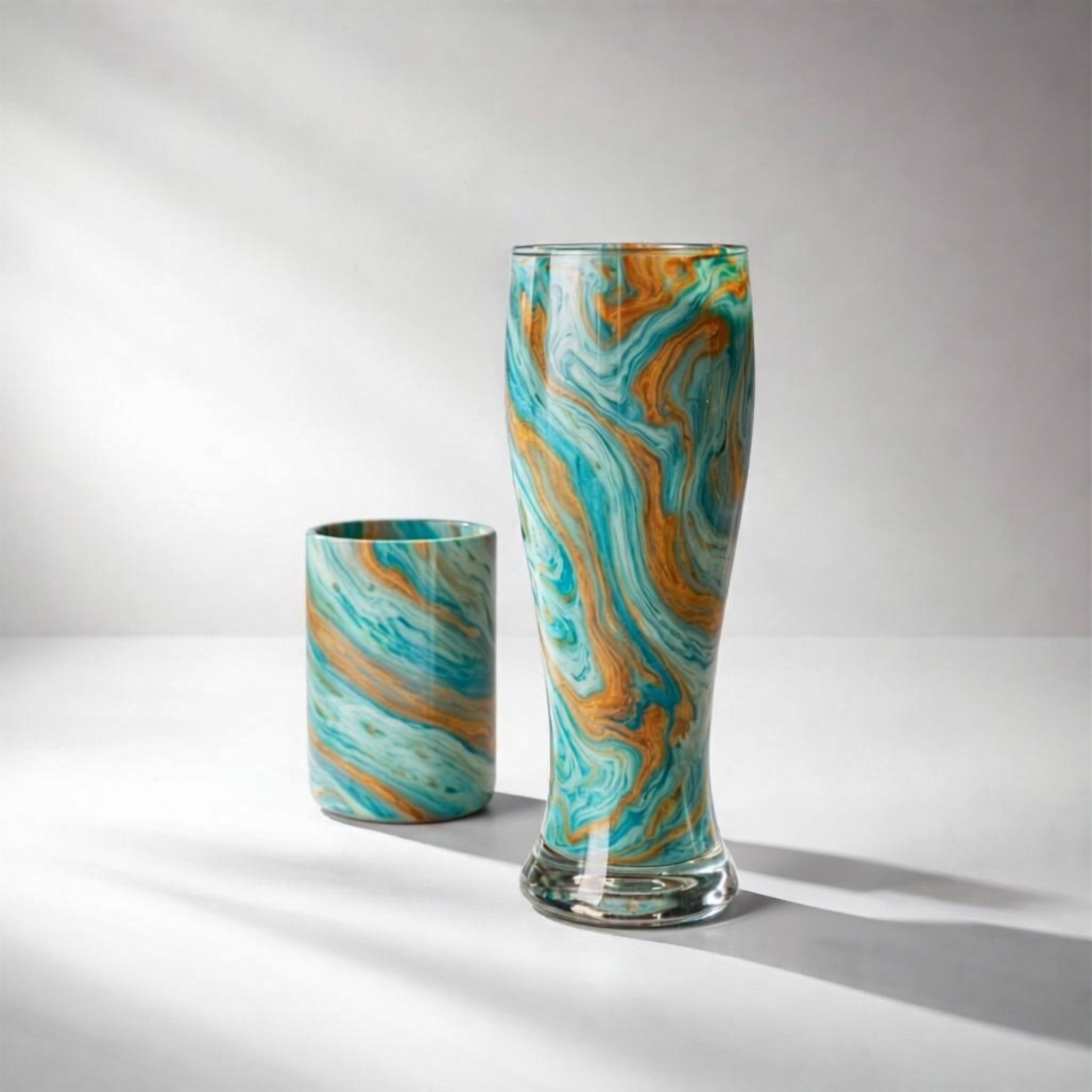 Malibu Marble Hand-Painted Glassware | Custom Wine, Champagne, Beer & Spirits Styles