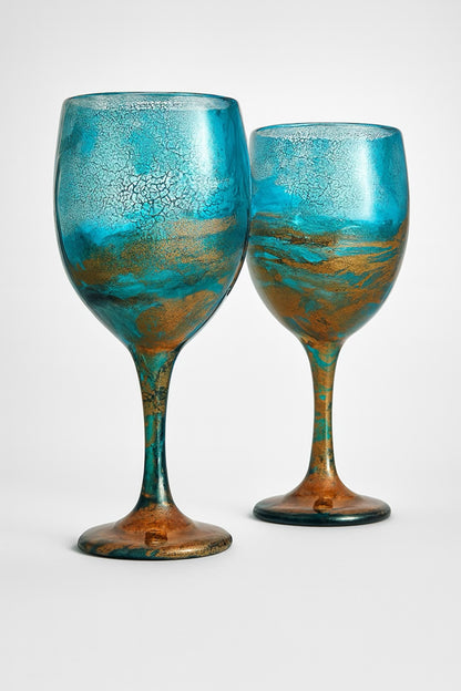 Artisan Caribbean Bronze Wine Glasses & Drinkware