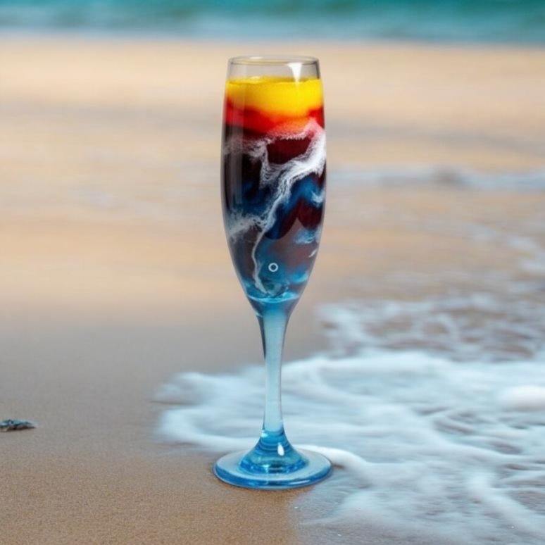Gulf Afterglow Hand-Painted Glassware | Custom Wine, Champagne, Beer & Spirits Styles