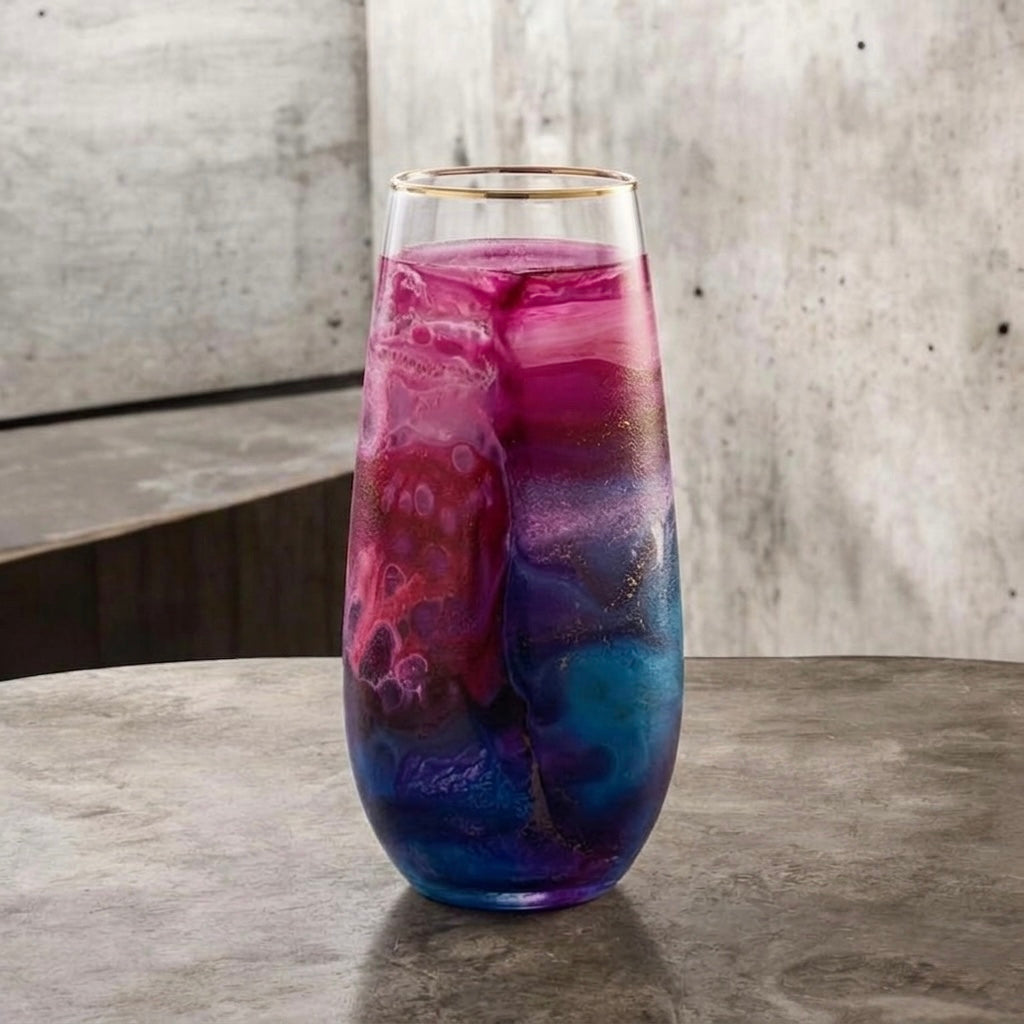 Orchid Aurora Hand-Painted Glassware | Custom Wine, Champagne, Beer & Spirits Styles