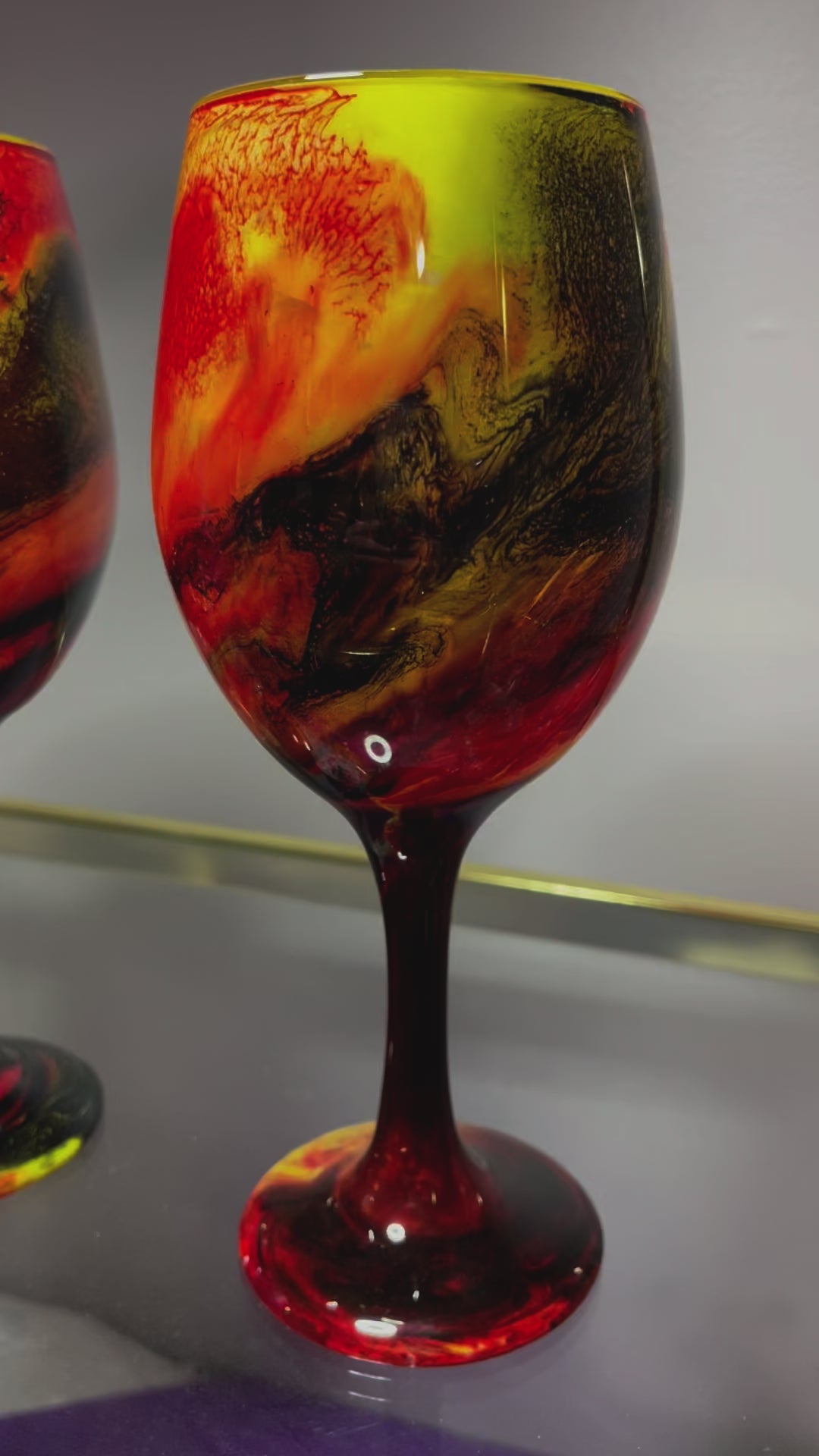 Artisan Phoenix Fire Wine Glasses & Drinkware