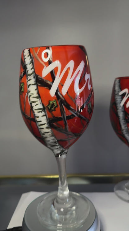 Camouflage Wine Glass-Handmade