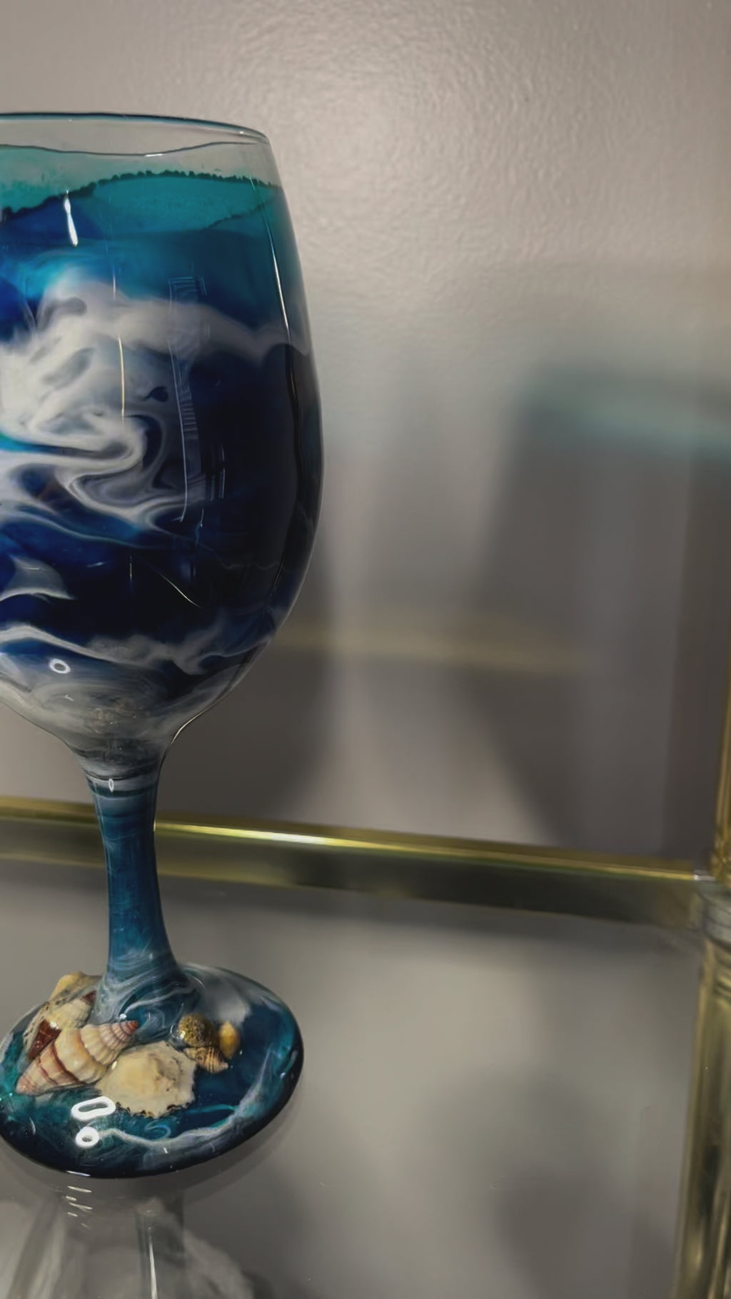 Artisan Shoreline Surf and Shells Wine Glasses & Drinkware