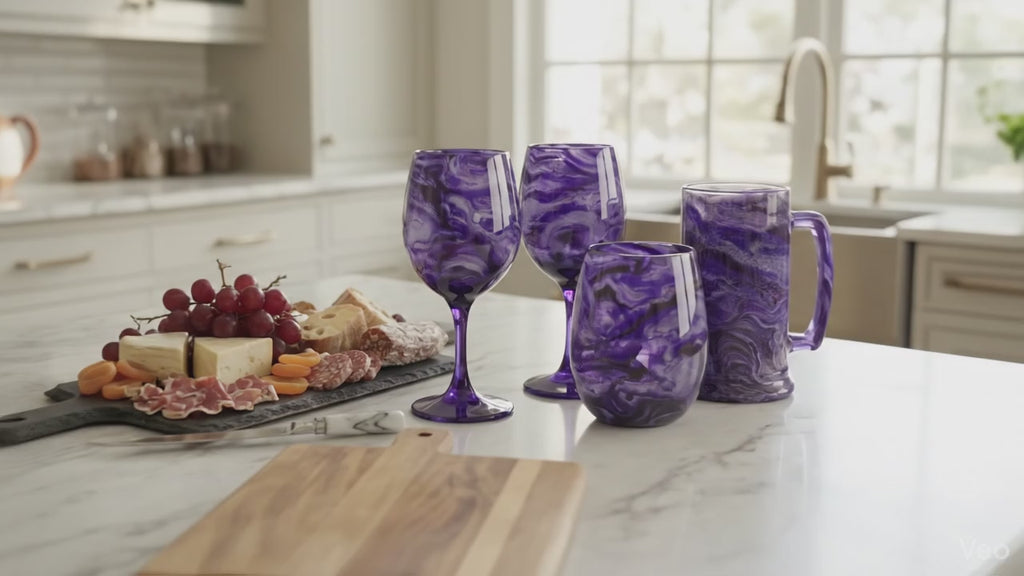 Amethyst Mist Hand-Painted Glassware | Custom Wine, Champagne, Beer & Spirits Styles